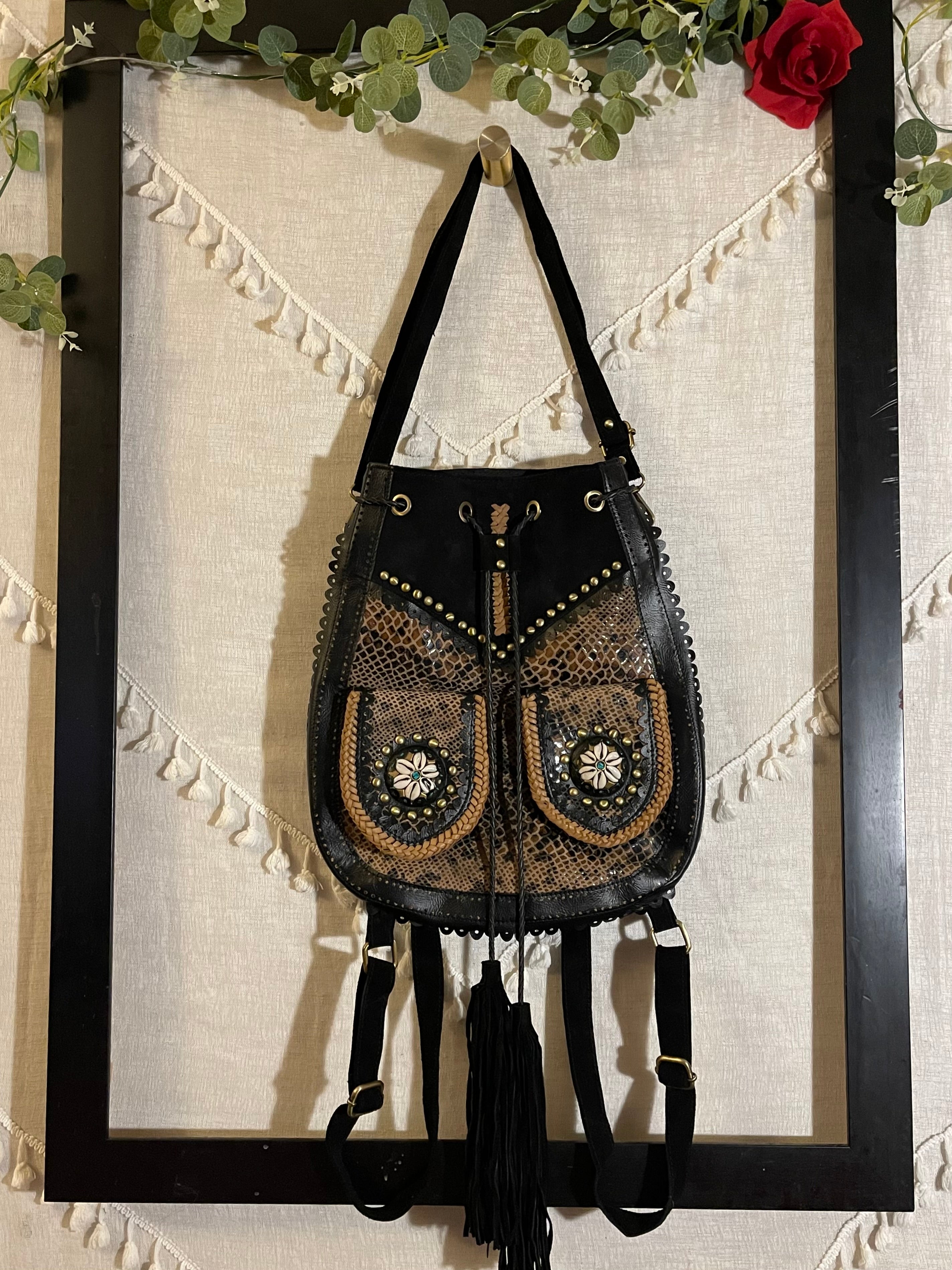 Vita Backpack Purse (Black)